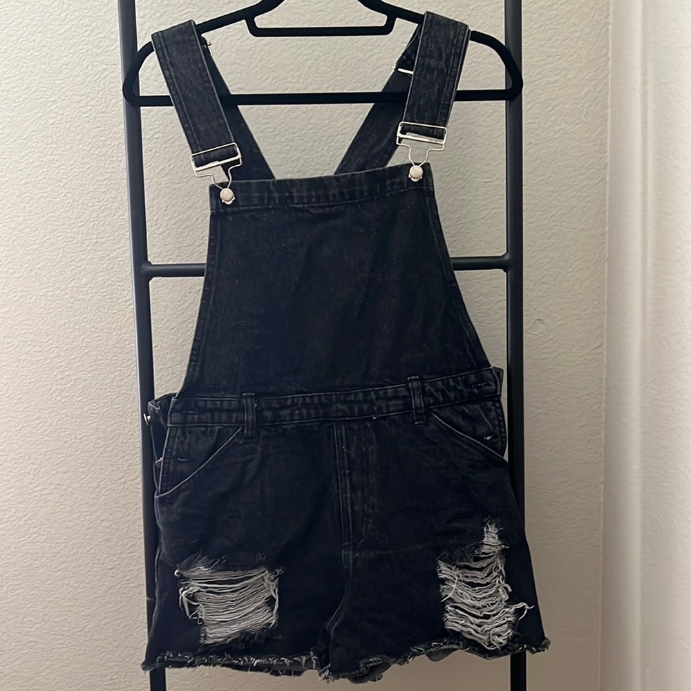 Dark denim Overalls summer pockets cute